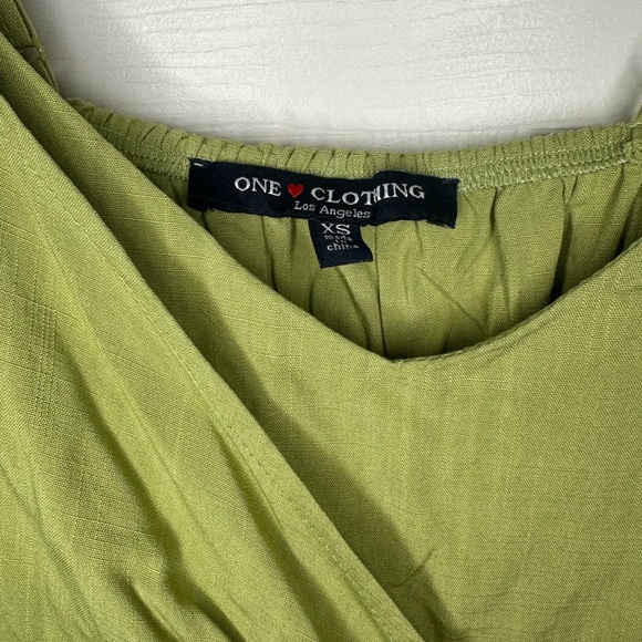 One Clothing LA Green Wrap Romper Womens XS Pockets - Picture 2 of 4